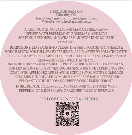 Rosemary Peppermint Foot Balm - M is for Mama