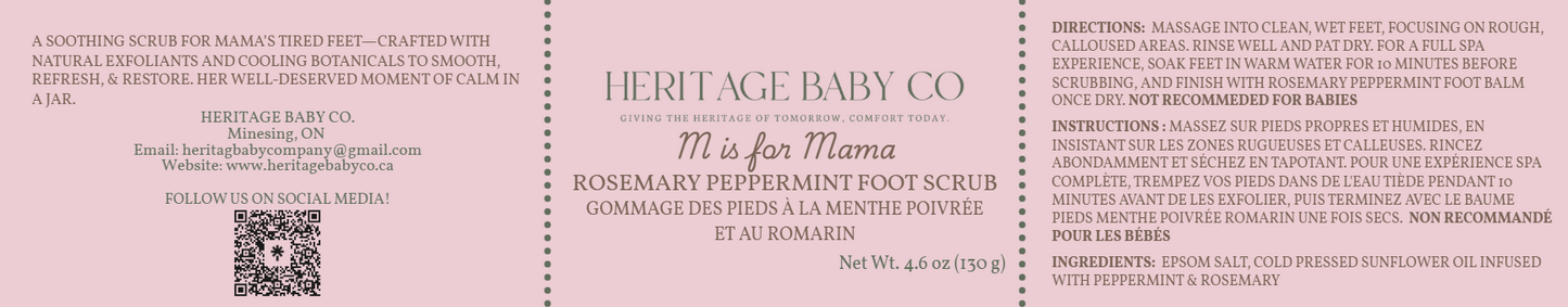 Rosemary Peppermint Foot Scrub - M is for Mama